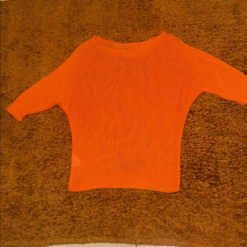 Vibrant Orange Women's Crew Neck Sweater